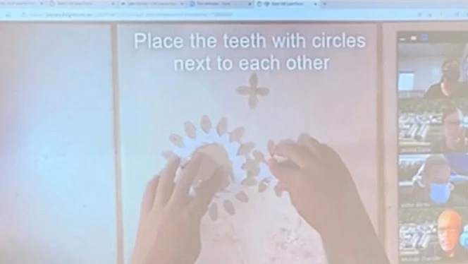 A child learning virtually. A child learning virtually.