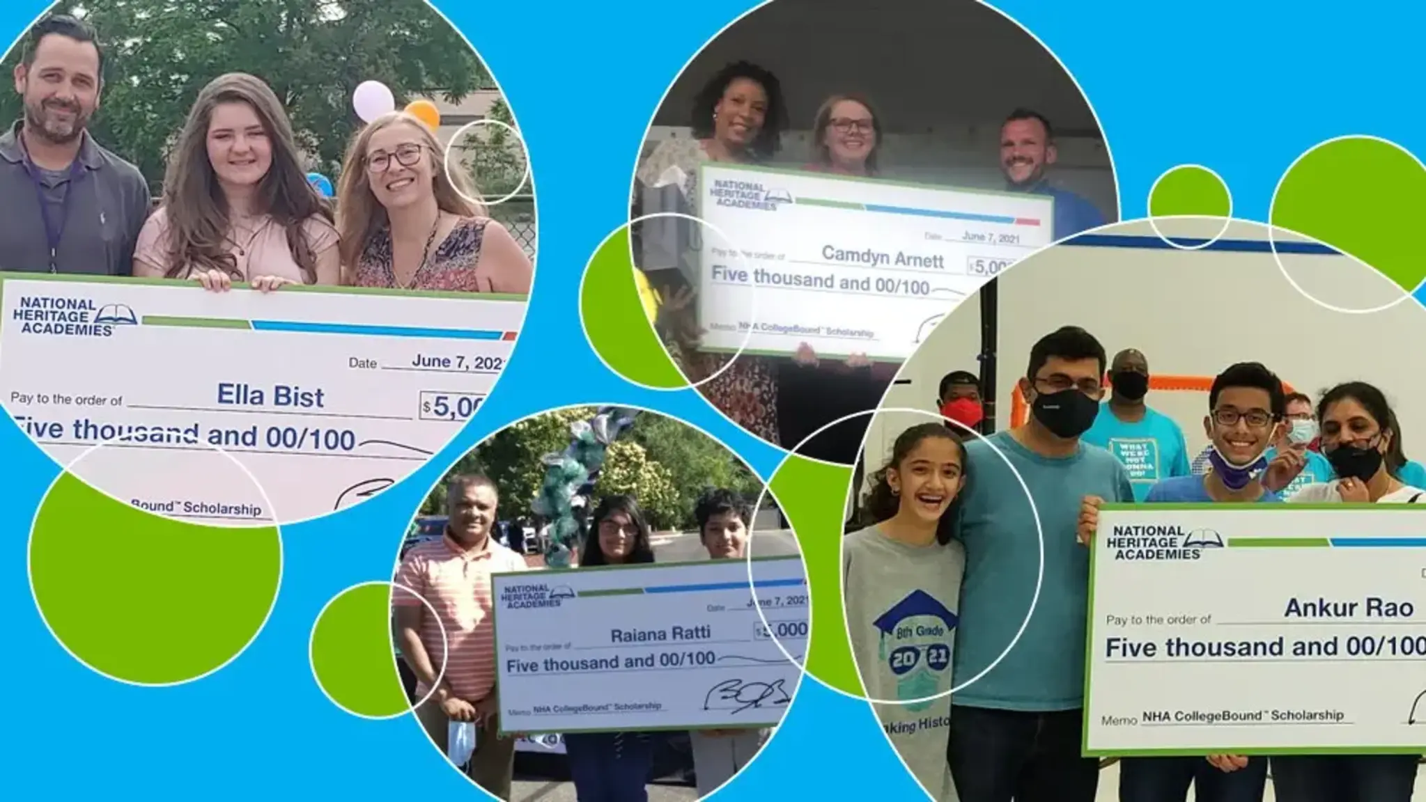 Four Eighth-Grade Students Awarded $5,000 College Scholarships in Surprise Celebrations