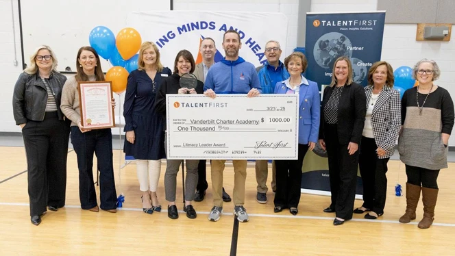 K-8 School in Holland: Vanderbilt Charter Academy earned $1,000 as one of six West Michigan schools to win TalentFirst’s 2025 Literacy Leader Awards.