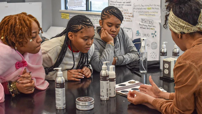 Westfield Prep students learned from Original Moxie’s stylists about how to properly care for their hair.