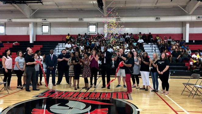 Shane Tinsley at a ribbon cutting ceremony.