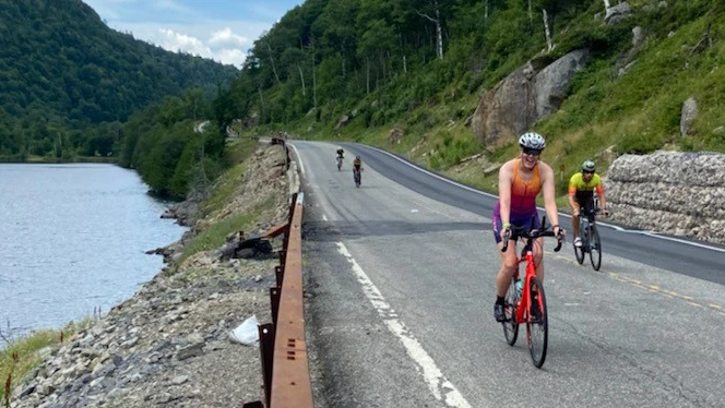 Cross Creek Teacher Mikayla Faasse biking
