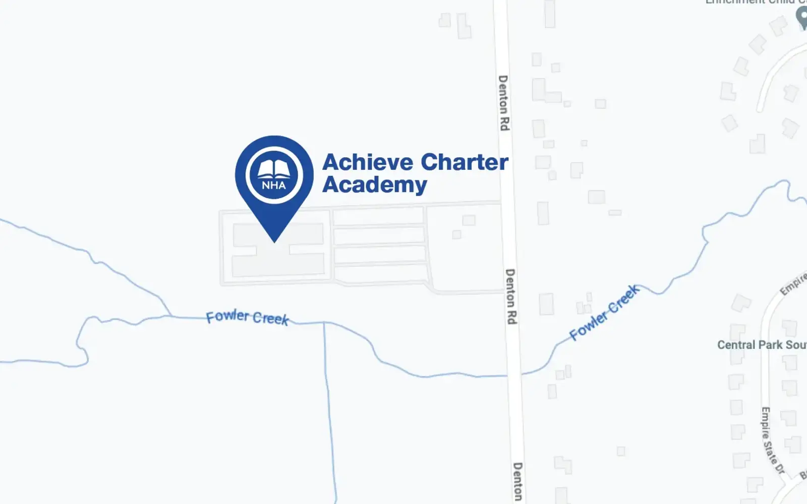 Map of Achieve Charter Academy.