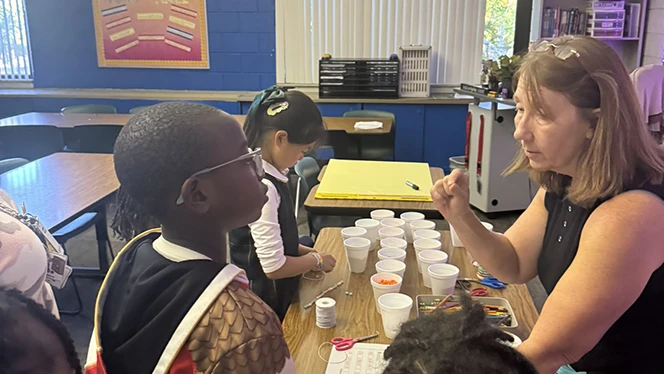 K-8 School in Detroit: Detroit Merit students and families participate in STEM Night.
