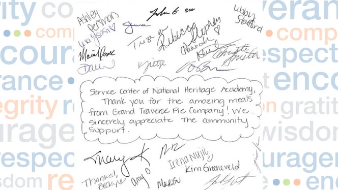 A thank you letter for the lunches. A thank you letter for the lunches.