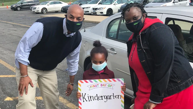 First day of Kindergarten for Apex students