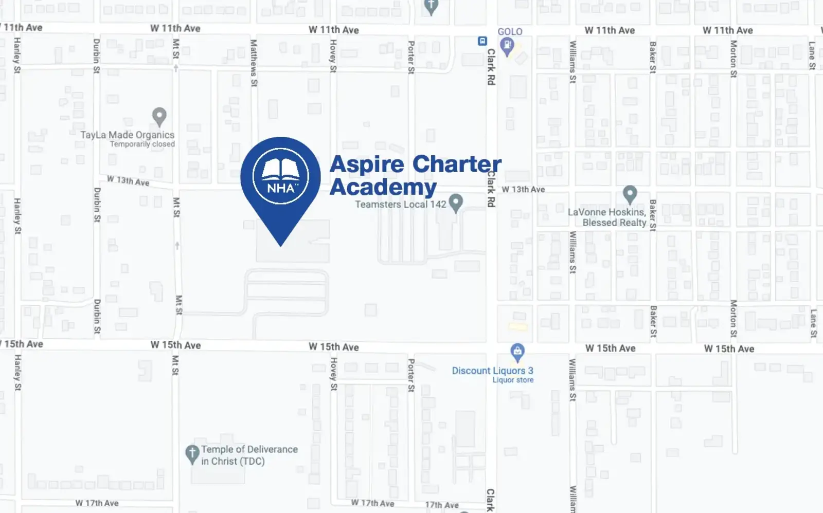 Map for Aspire Charter Academy