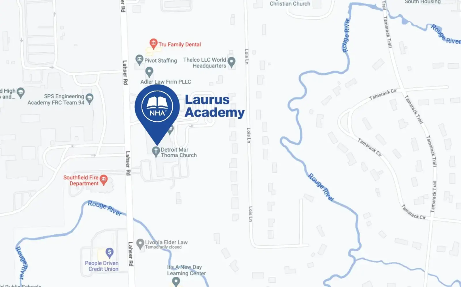 Map for Laurus Academy