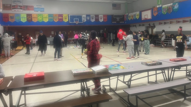 Students playing games at Game Night