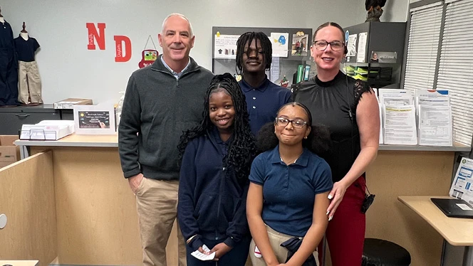 K-8 School in Dayton: Ohio State Sentor Steve Huffman visited North Dayton School of Discovery.