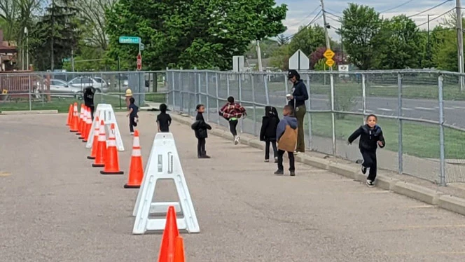Detroit Premier students running in Fun Run