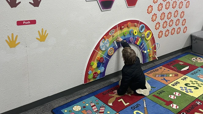 Y5-8 School in Ypsilanti: Sensory hallway in South Arbor Charter Academy.