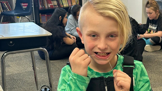 K-8 School in Holland: Careerline Tech Center's dental program students and staff came to Eagle Crest to educate fourth graders.