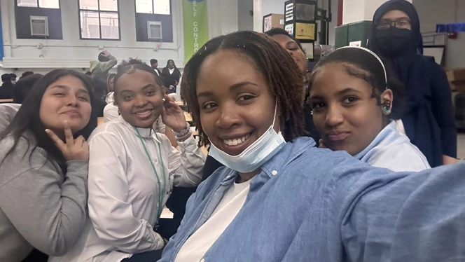 Nickiesha Grey with students