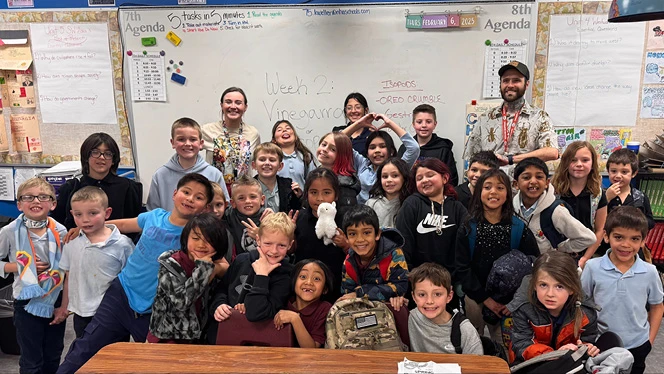K-8 School in Commerce City: Landmark Academy students join new Bug Club.