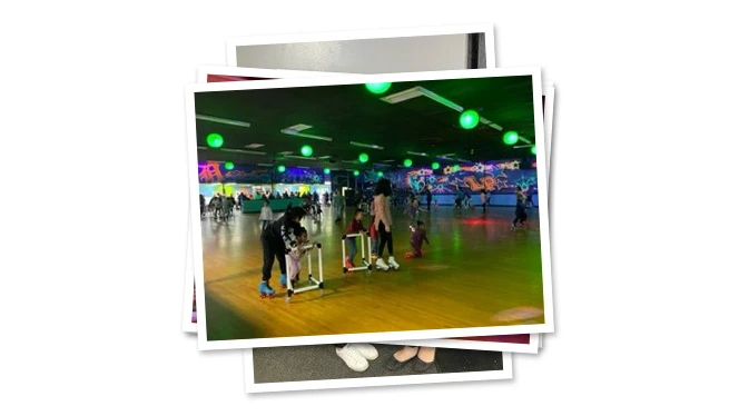 Families skating