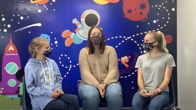 Students on Chandler Woods morning show