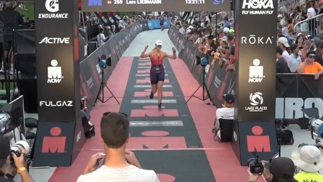 Cross Creek Teacher Mikayla Faasse finishing the Ironman Triathlon