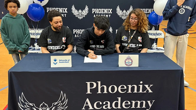 K-12 School in High Point: Phoenix Academy student, Luiz Ramirez signed to play professional soccer overseas.