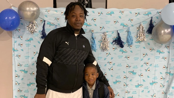 A student with their dad