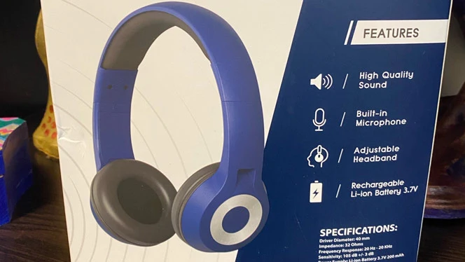 Headphones in a box. Headphones in a box.