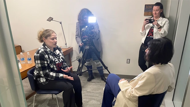 Vega interviews GVSU President Mantella