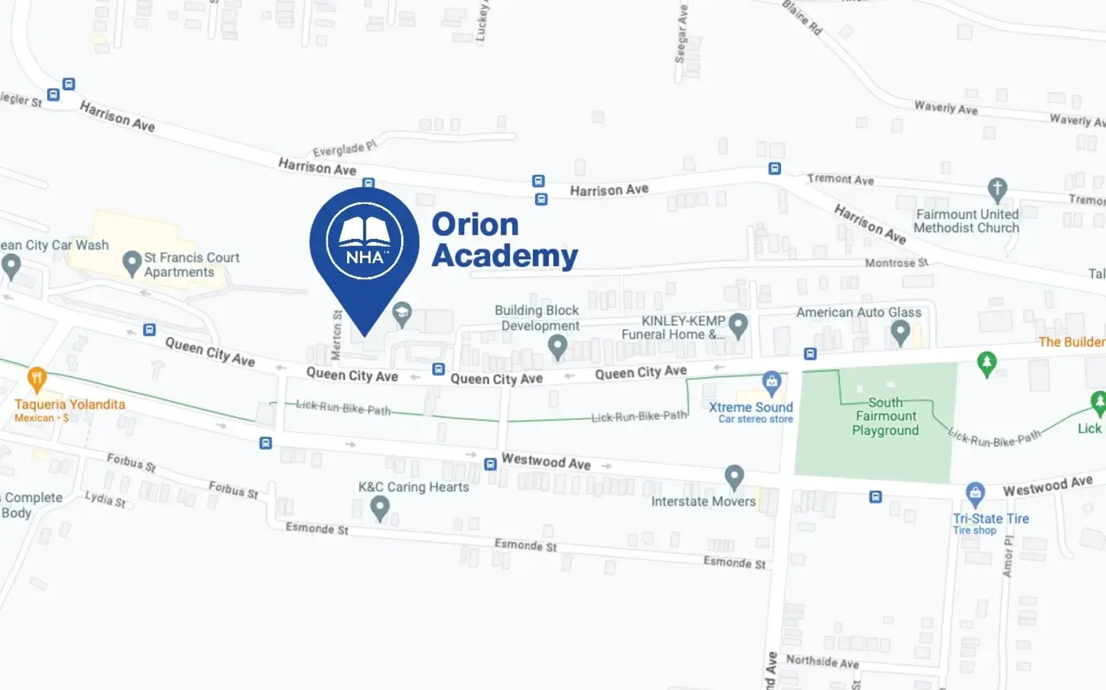 Map for Orion Academy