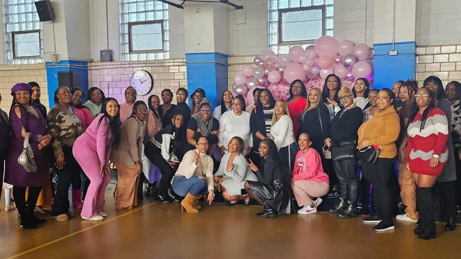 Group photo of brunch attendees