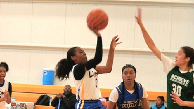 Grand River student shooting the basketball