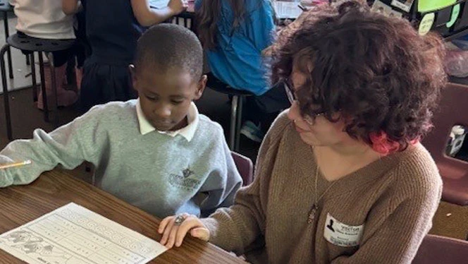 K-8 School in Taylor: Quest Charter Alumni come back to volunteer.