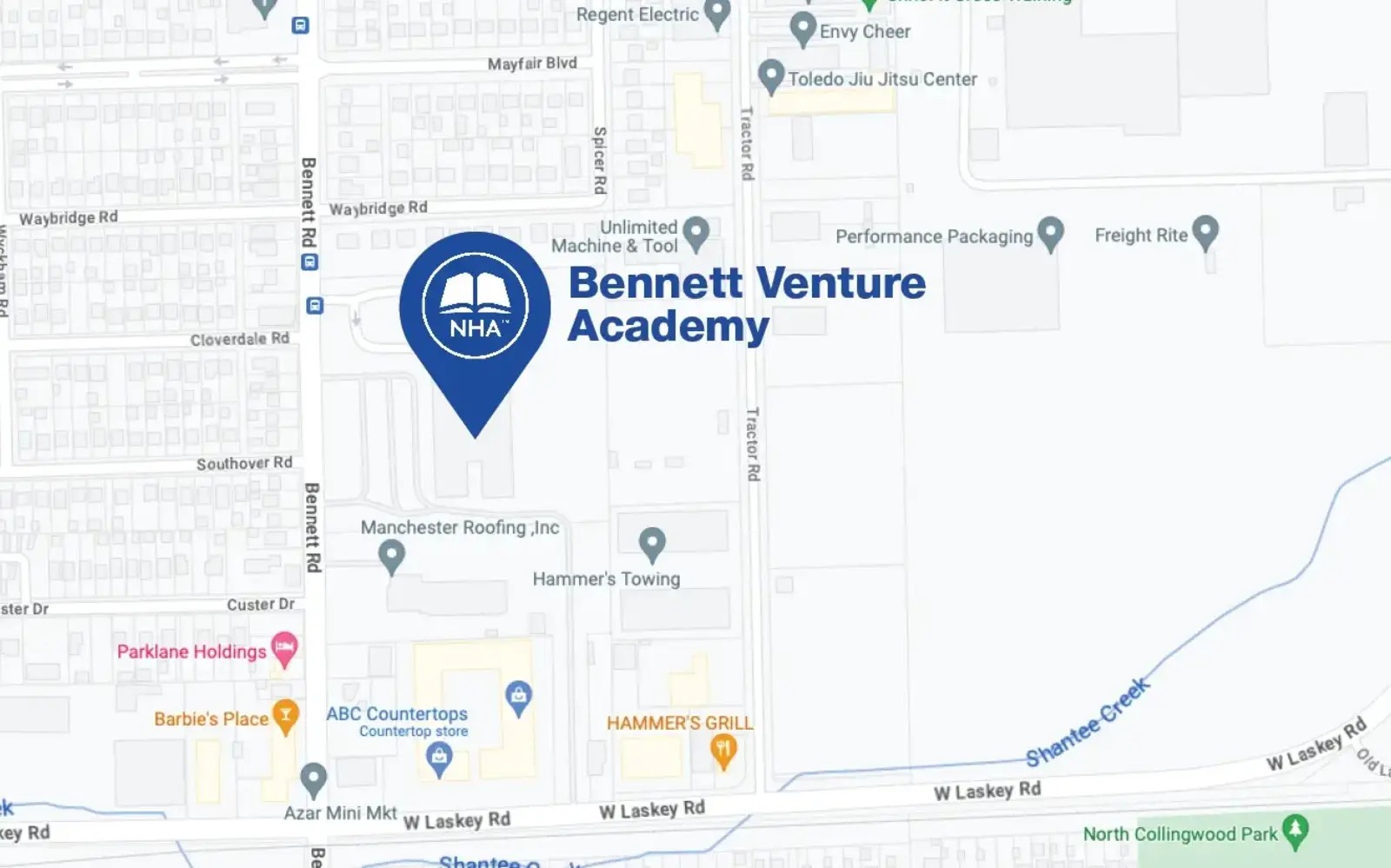 Map for Bennett Venture Academy