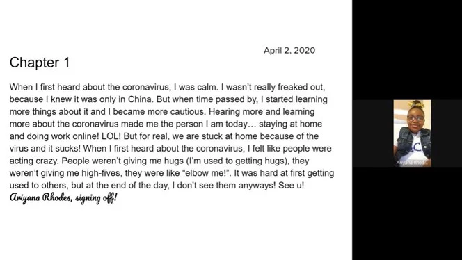 Ariyona Rhodes COVID writing