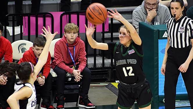 High School in Ypsilanti: Arbor Prep Girl's Basketball Team wins State Championship.