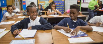 Students completing work