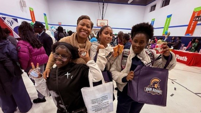 K-8 Schools in Brooklyn: Riverton Street and Brooklyn Scholars students attend high school fair.