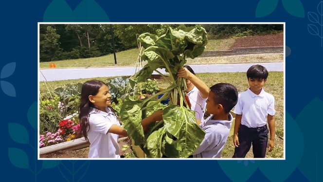 K-8 School in Greensboro: Gate City fifth graders help bring community garden alive.