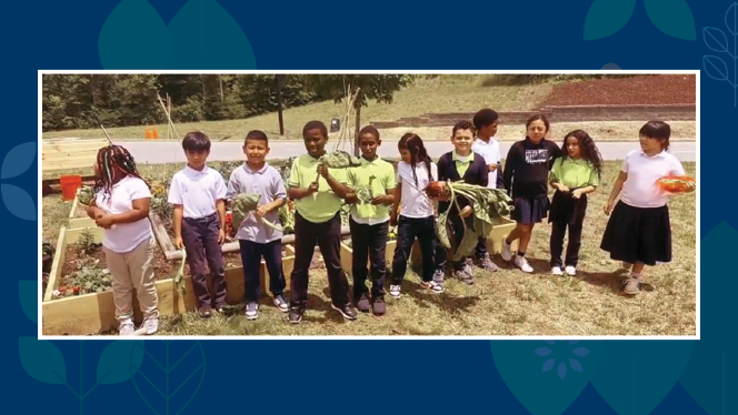 K-8 School in Greensboro: Gate City fifth graders help bring community garden alive.