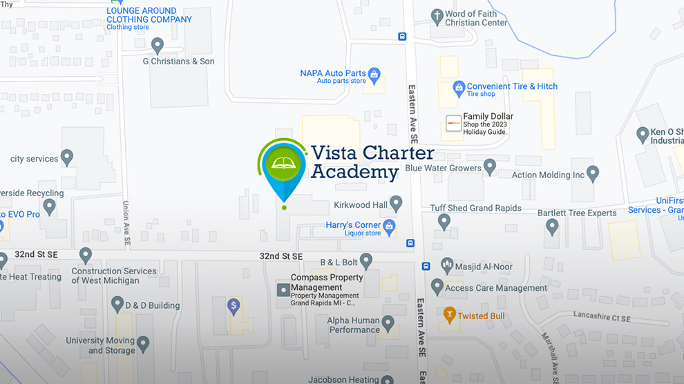 Map to Vista Charter Academy