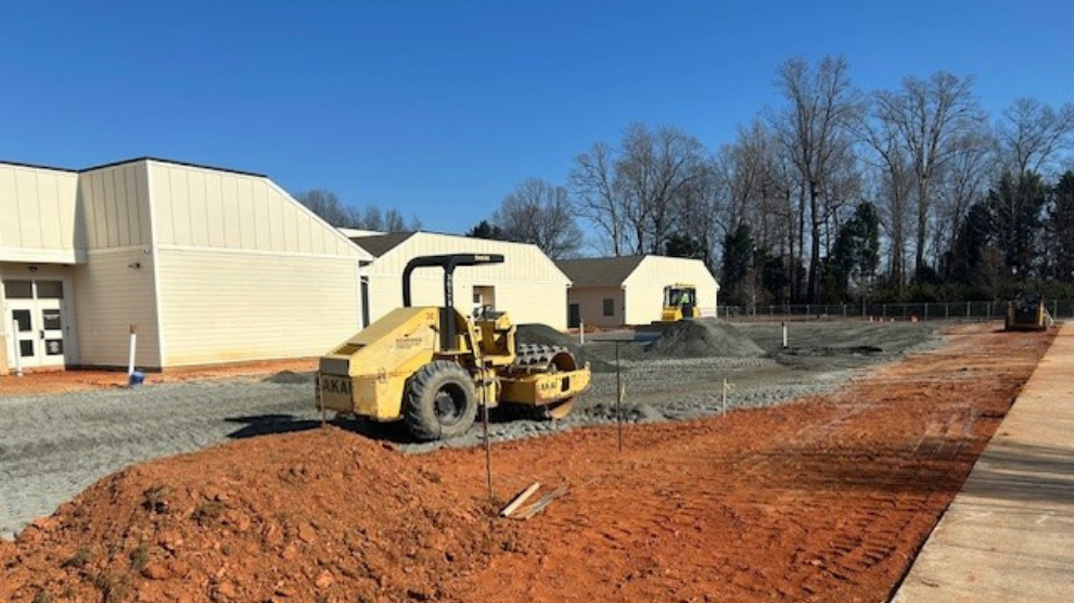 Construction on the high school building of Phoenix Academy in High Point, North Carolina