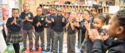 Students participating in activity