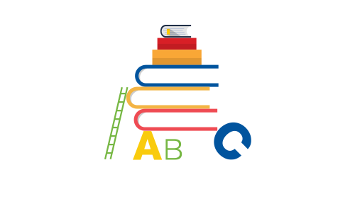 Stack of books with ABCs illustration