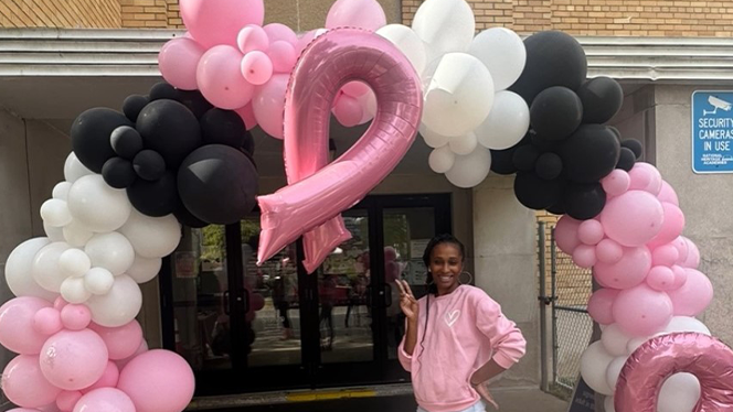 K-8 School in Detroit: Detroit Premier students, families, and staff participate in Breast Cancer Awareness walk.