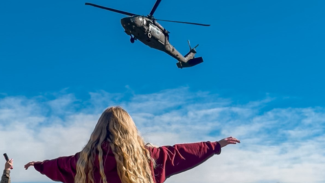 K-8 School in Brighton: Foundations Academy students get a special visit from a Black Hawk.