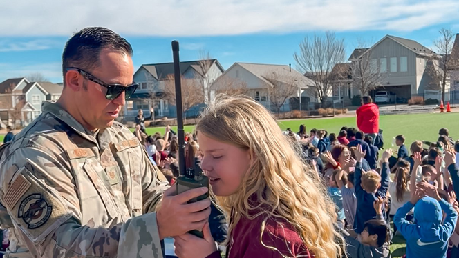 K-8 School in Brighton: Foundations Academy students get a special visit from a Black Hawk.