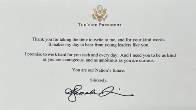 Letter from Vice President Harris
