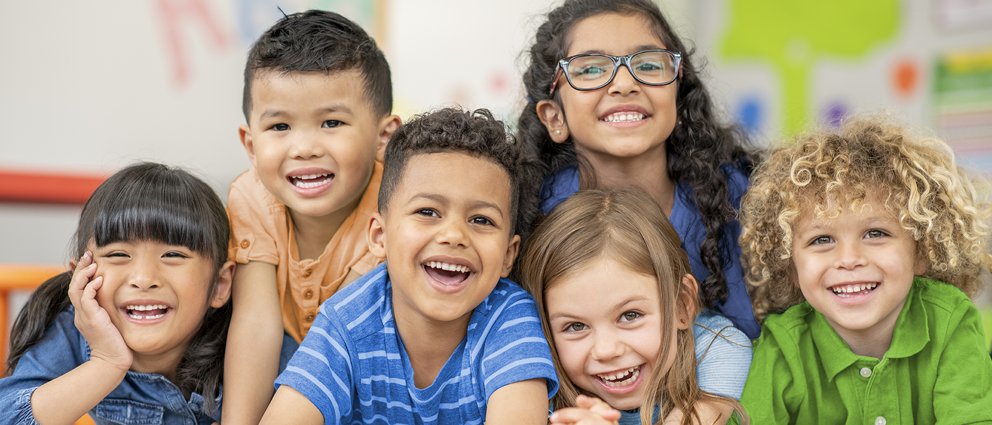 Two kids with glasses