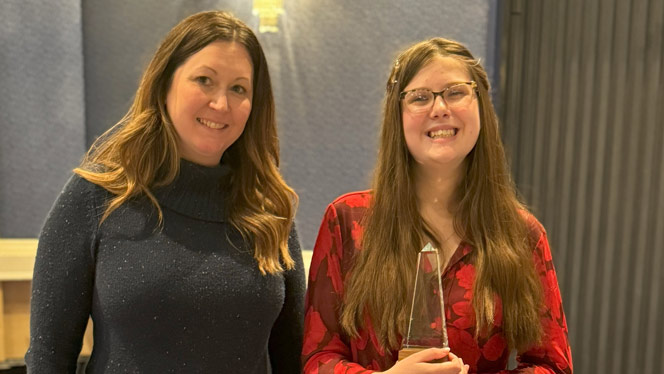 Hastings with MVA Board President Geitner.