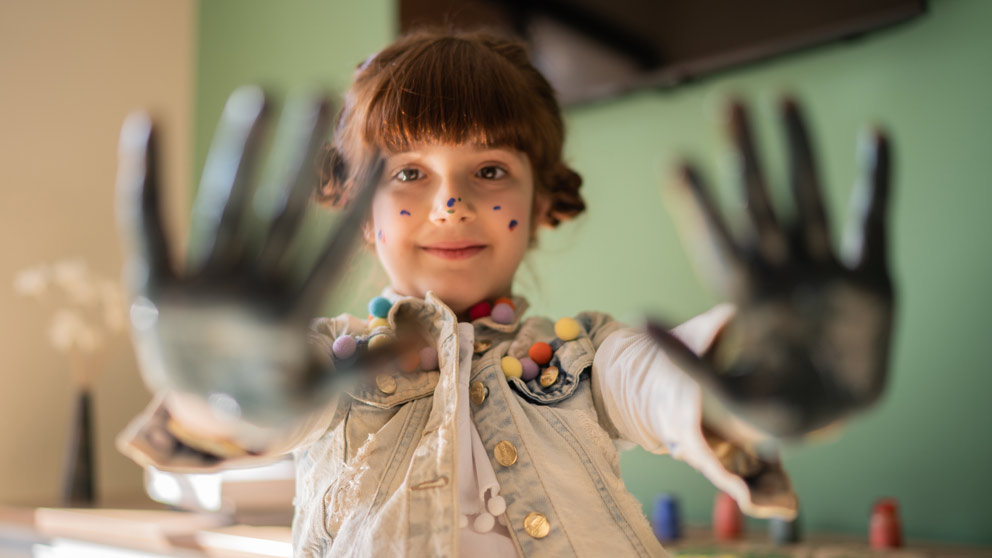 Students participating in class