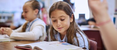Students reading in classroom