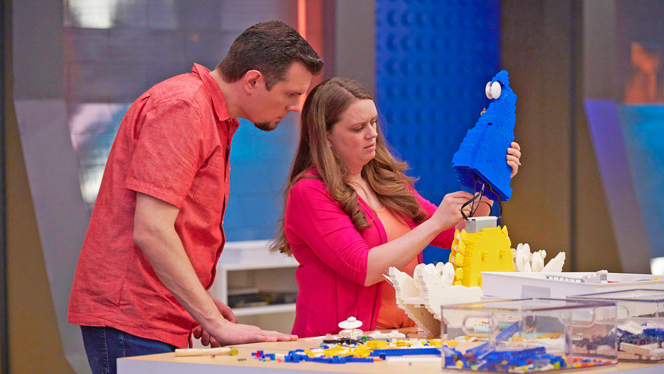The Straatsma's building items on "Lego Masters."